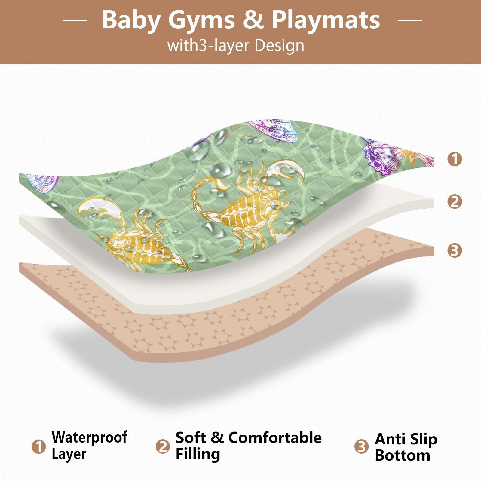 Butterflies and Scorpions Large Baby Playmat - 50