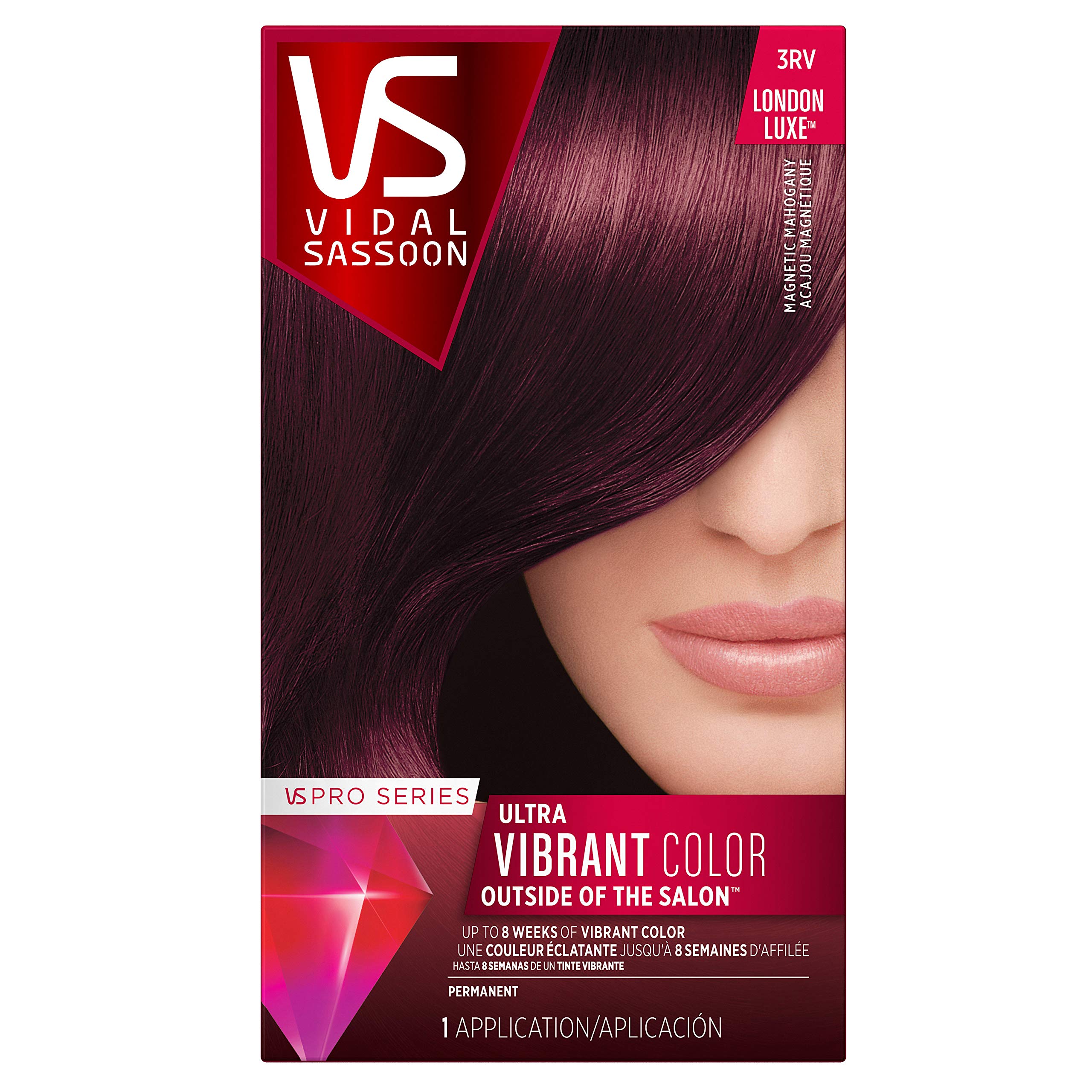 Vidal Sassoon Pro Series Permanent Hair Dye - 3VR Deep Velvet Violet Hair Color (1 Pack) | Long-Lasting Vibrant Color for Brunettes & Dark Hair | At-Home Salon Quality Hair Coloring
