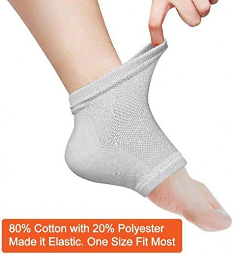 NAVMIL Heel Pain Relief Silicone Gel Pad - Cushioned Heel Protector Socks with Spa Botanical for Men & Women - Breathable Cotton Socks (One Size Fits Most) - Perfect for Running, Walking & Everyday Comfort