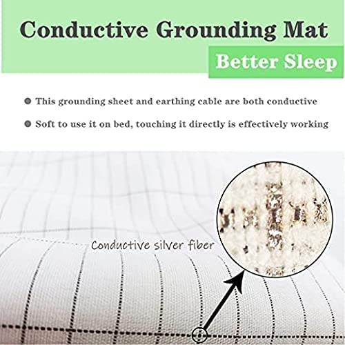 VAJOOCLL Grounding Sheet 76x80 Inches King Size with Grounding Cord - EMF Protection for Better Sleep, Stress Relief & Improved Wellness - Perfect for Bedroom, Yoga & Meditation