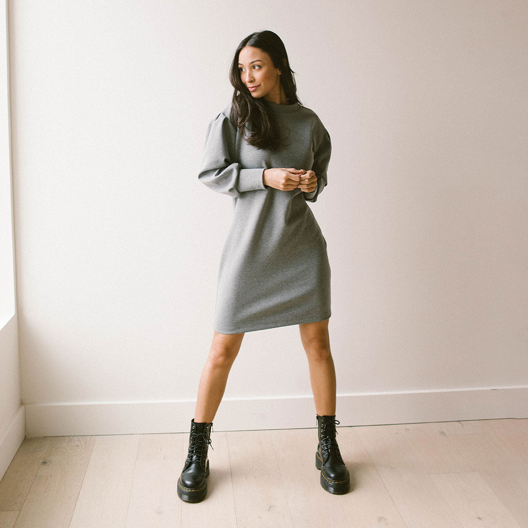 Heather Grey Neo Crop Dress - Stylish & Comfortable Women's Summer Outfit for Casual Wear, Beach, and Parties