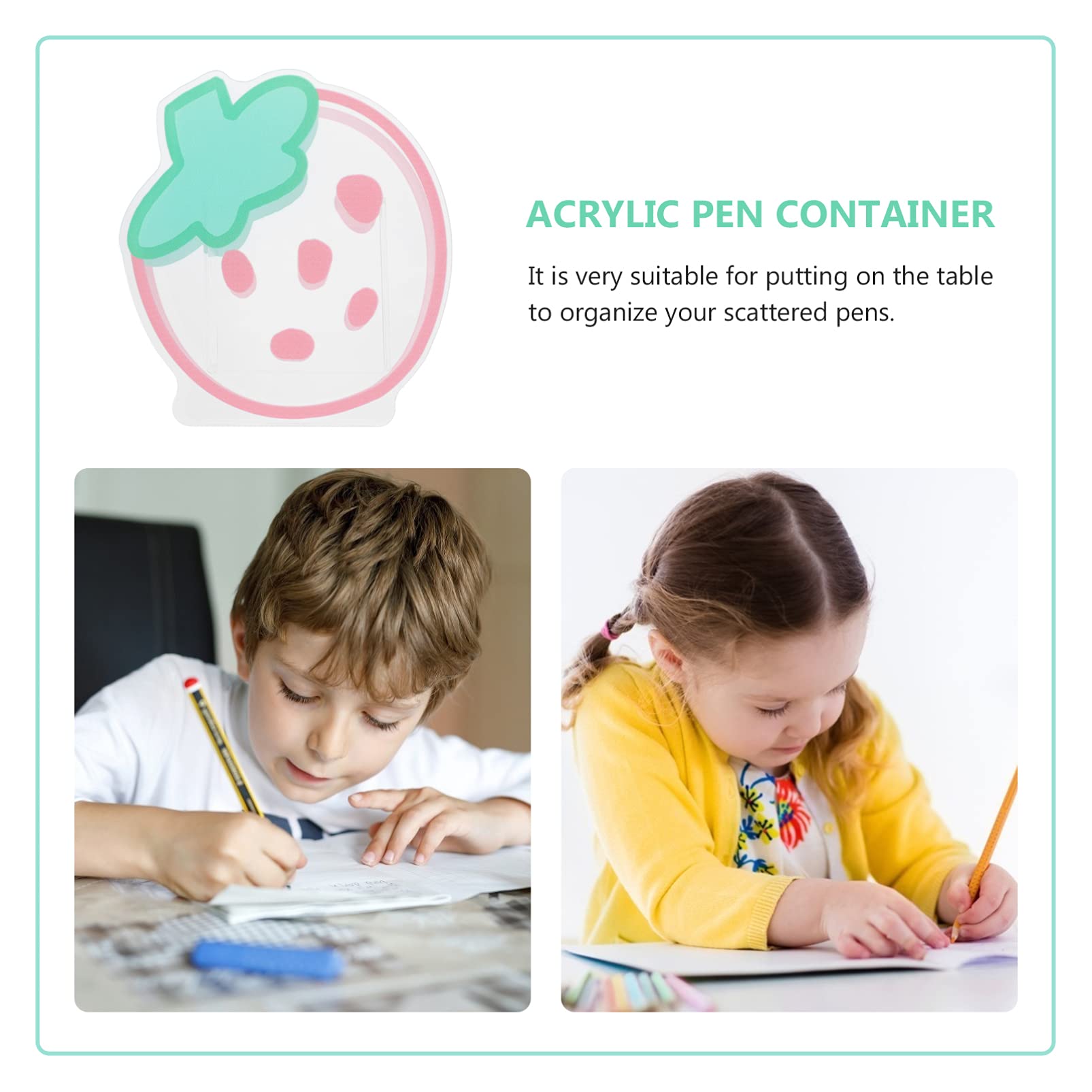 Beaupretty Acrylic Makeup Brush Holder - Cartoon Desk Organizer for Cosmetics & Stationery - Perfect for Office & Vanity