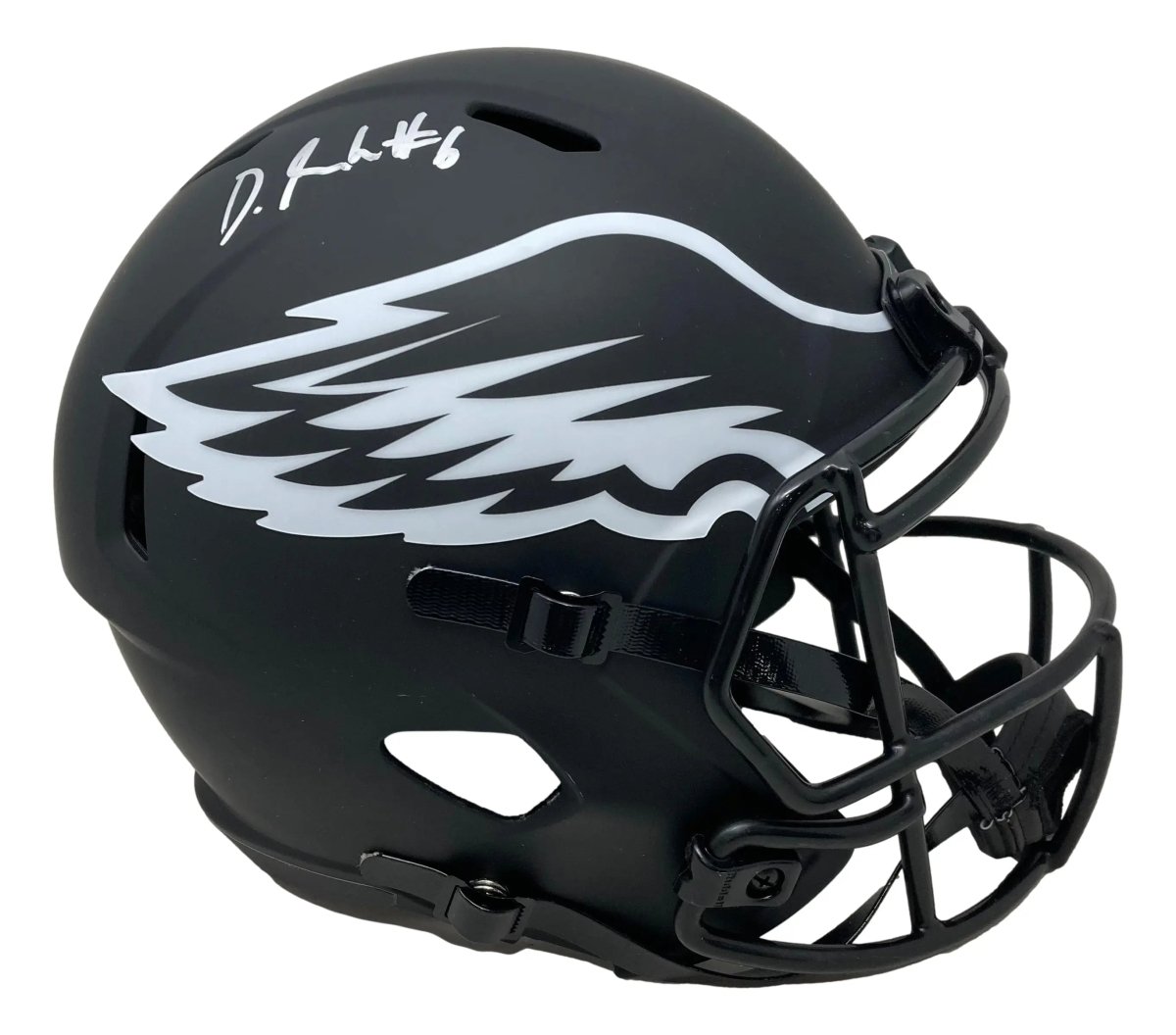 Devonta Smith Autographed Philadelphia Eagles Full Size Eclipse Speed Replica Helmet - Official NFL Collectible for Eagles Fans, Man Cave Decor & Sports Memorabilia Display
