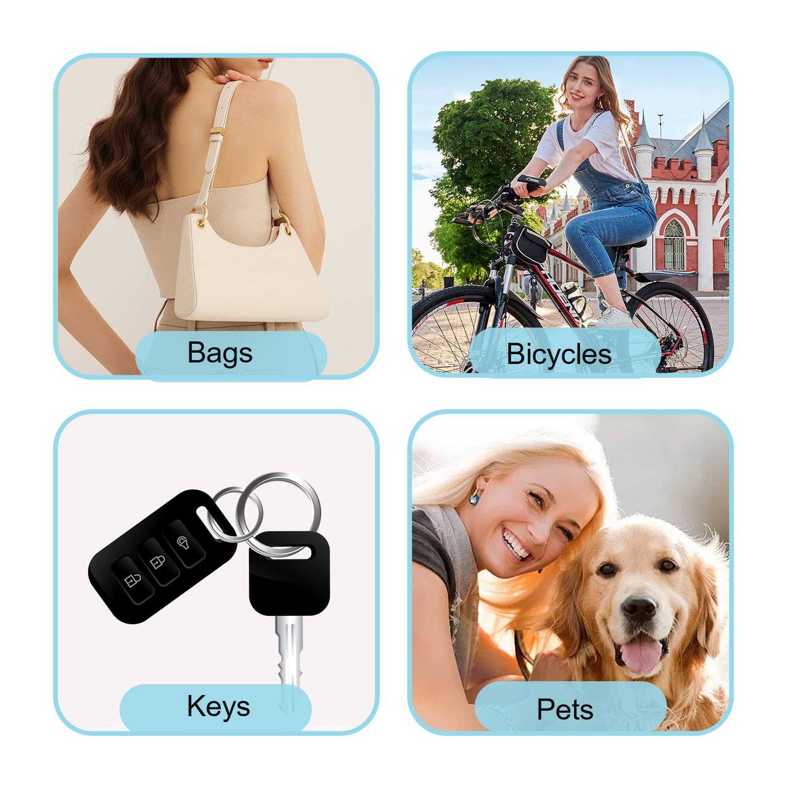 Bluetooth Tracker for Android & Samsung Phones - Smart Key Finder to Locate Lost Items (Black) | Perfect for Keys, Wallets, Bags & Pet Tracking
