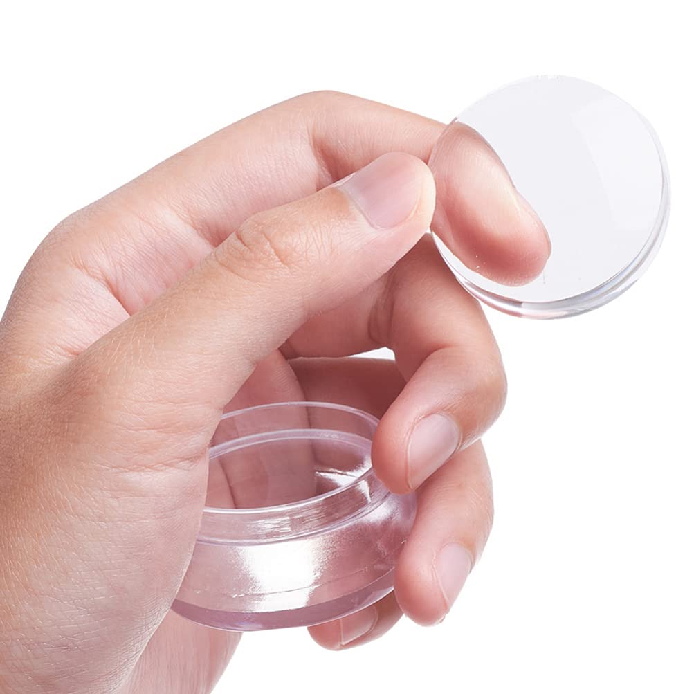 Lurrose Silicone Nail Art Stamper Set - Jelly Stamper for Nail Designs, Clear Nail Stampers with Cover - Perfect for DIY Manicures, Salon Nail Art & Professional Nail Stamping