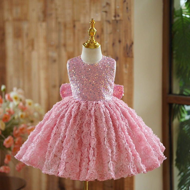 Adorable Toddler Rose Beauty Pageant Puffy Dress - Princess Birthday Party Gown for Girls | Perfect for Pageants, Birthday Celebrations & Special Occasions