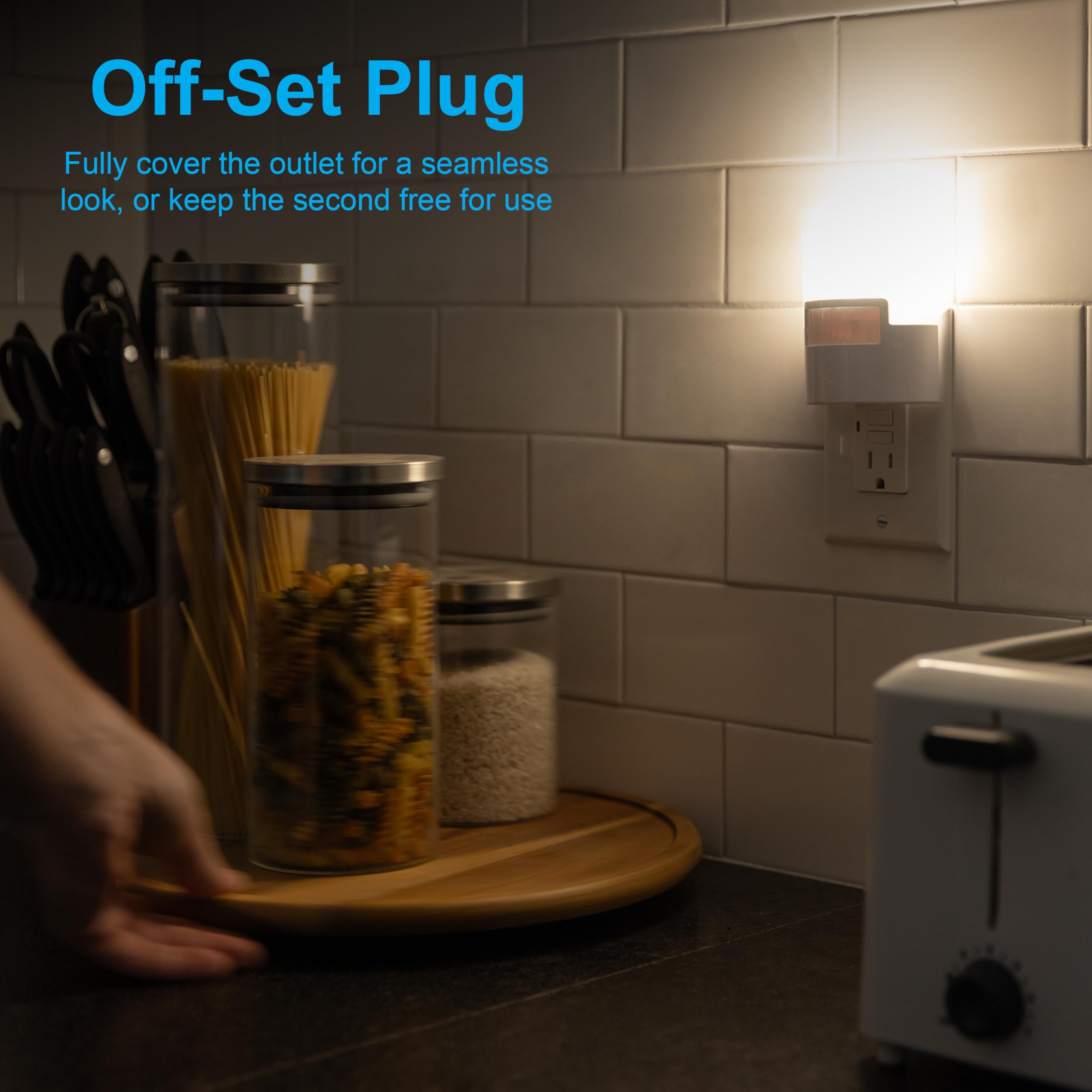 GE LED Motion Sensor Night Light - 40 Lumens Soft White Plug-in Wall Light, UL Certified Energy Efficient Nightlight for Bedroom, Bathroom, Kitchen & Hallway (White, 1 Pack) - Perfect for Safe Nighttime Navigation and Child Safety