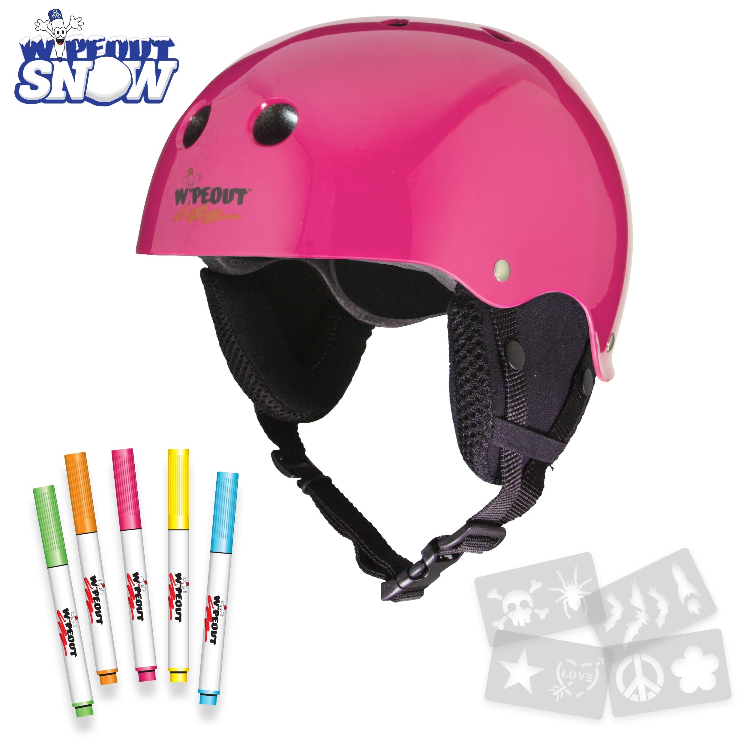 Wipeout™ Dry Erase Snow Helmet - Whiteboard Snowboard & Ski Helmet for Kids & Adults - Perfect for Slopes, Resorts & Winter Sports