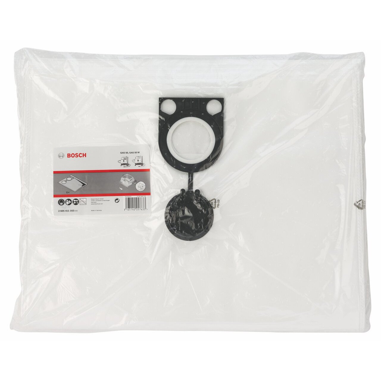 Bosch 2605411163 Vacuum Cleaner Paper Filter Bags - 5 Pack | Compatible with Bosch Extractors | Ideal for Home Cleaning & Pet Hair Removal