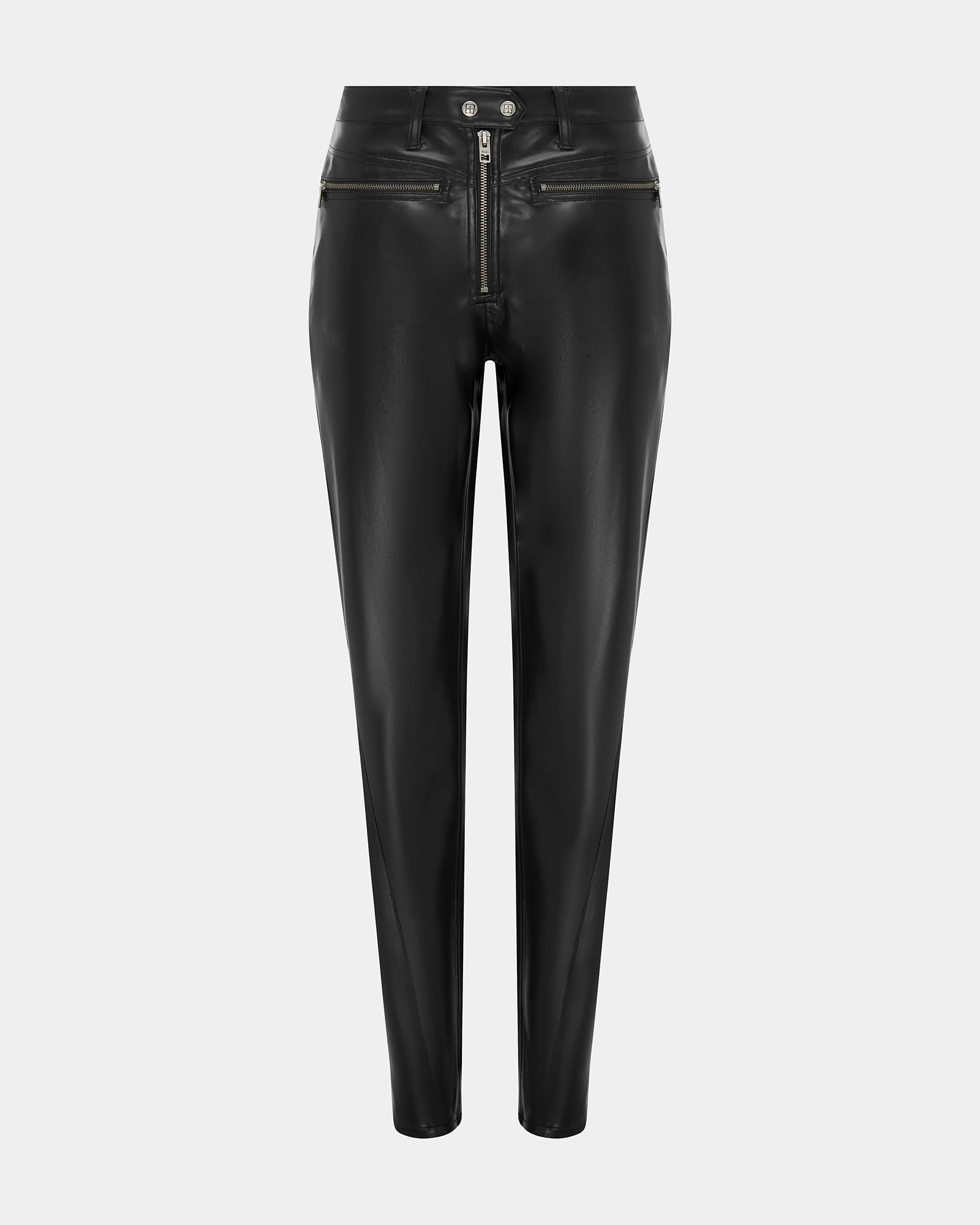 VIVIENNE Women's High Waist Black Pants - Slim Fit Stretch Trousers for Work, Office & Casual Wear