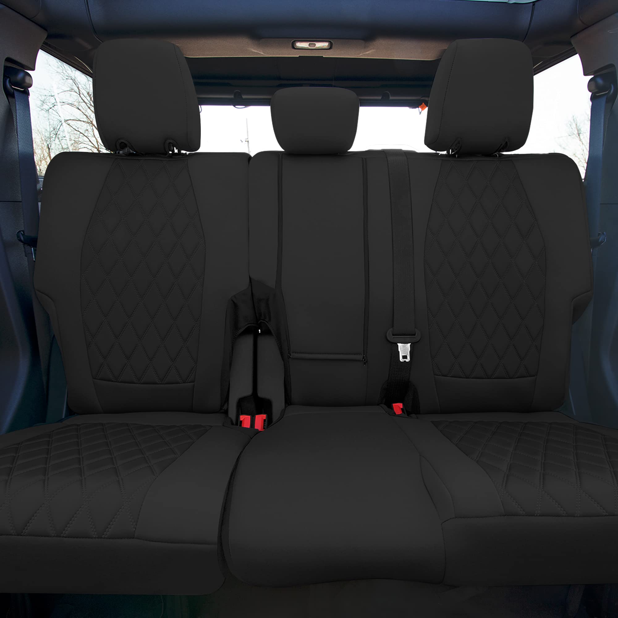 Custom Fit Neoprene Seat Covers for Ford Bronco 2021-2022 | Waterproof SUV Front & Rear Seat Protectors | Neosupreme Black Car Seat Covers | Perfect for Off-Roading, Camping & Daily Commute