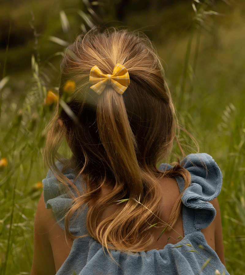 Sticky Lemon Yellow Hair Bow for Girls - Cute Lemon Season Hair Accessory for Parties, Weddings & Everyday Wear