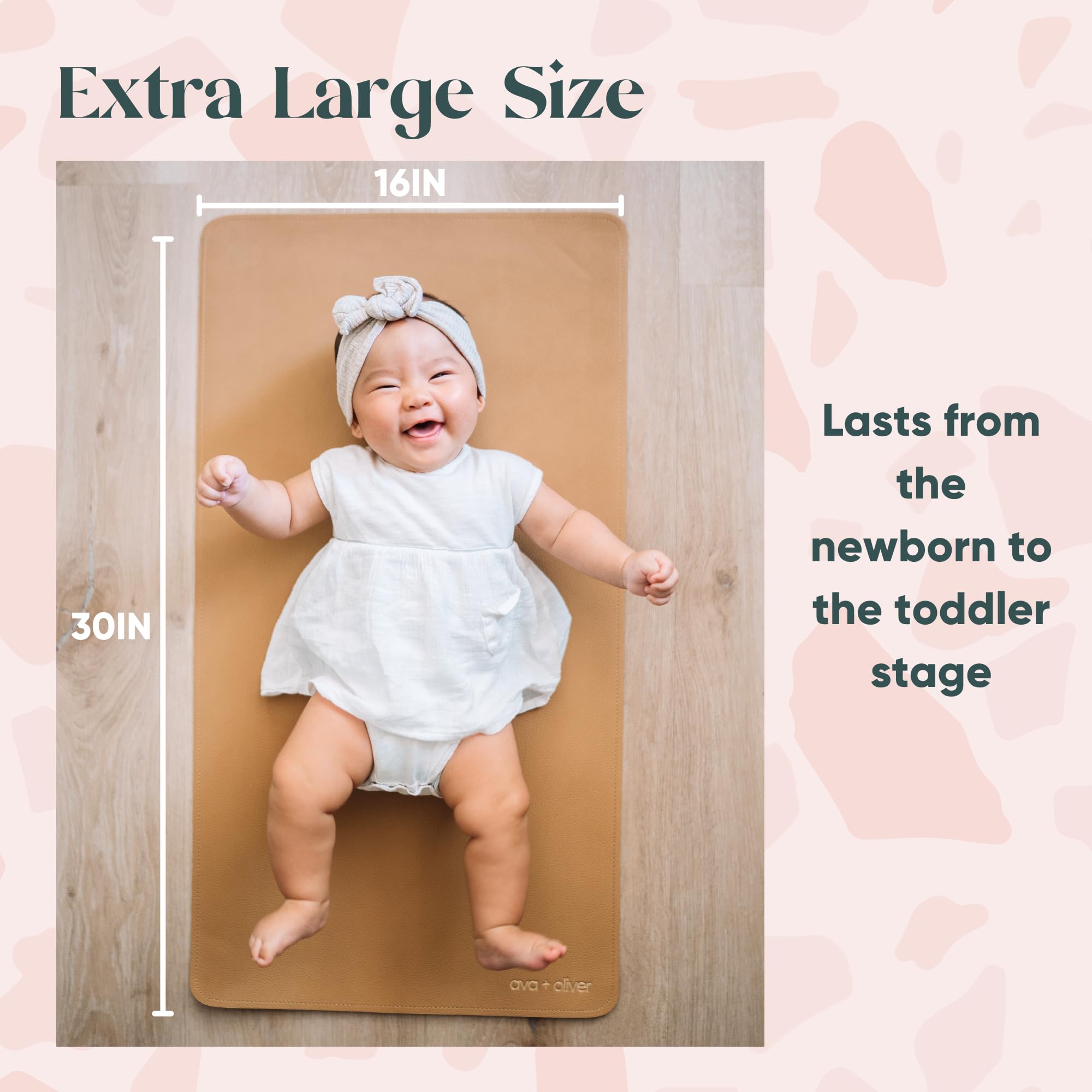 Organic Vegan Leather Baby Changing Mat - 16