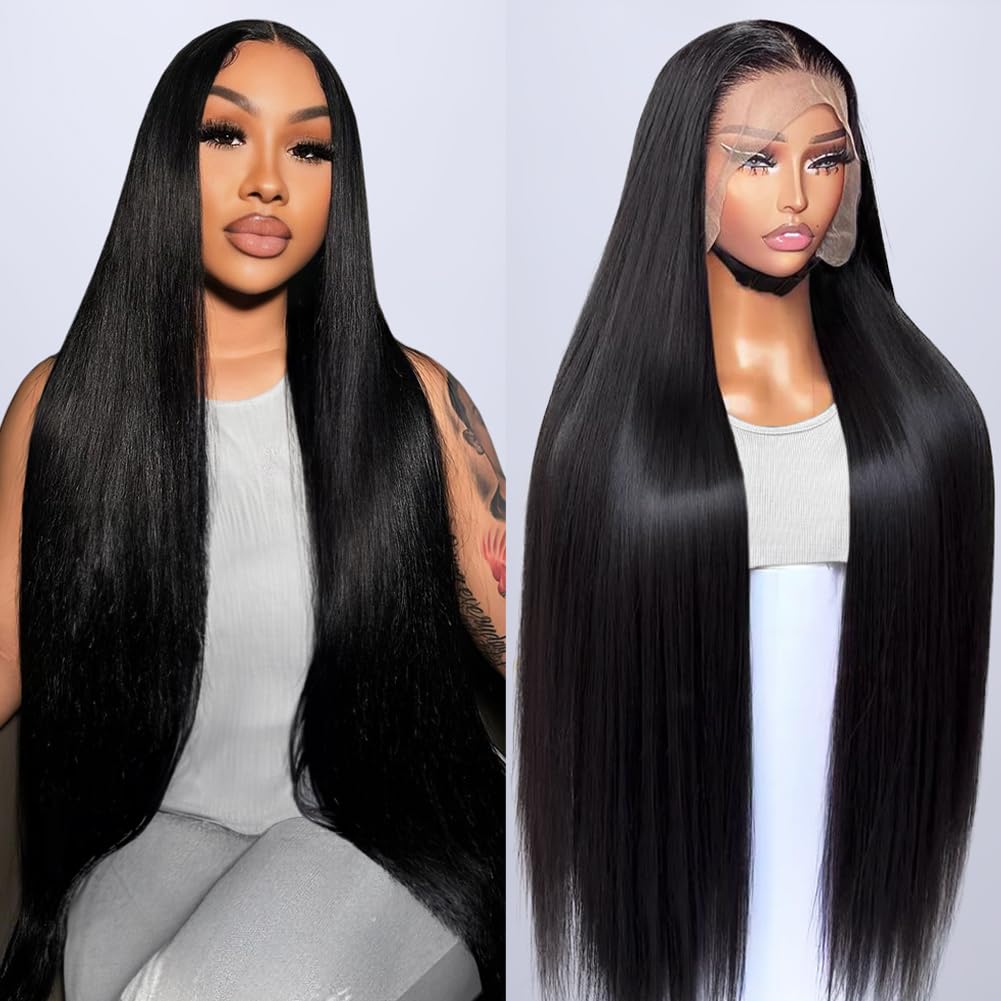 13x4 Lace Front Wigs Human Hair 220% Density 28 Inch Brazilian Straight - Pre Plucked with Baby Hair for Natural Hairline | Hermosa 12A Grade Virgin Hair Wigs for Women | Perfect for Daily Wear, Cosplay & Special Occasions