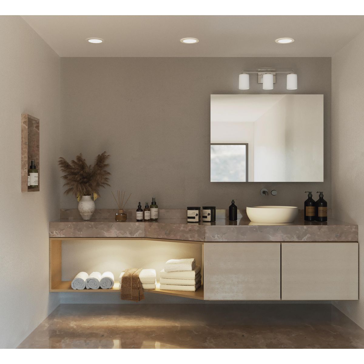 League Collection Three-Light Etched Glass Bath Vanity Light - Modern Bathroom Lighting Fixture for Vanity Mirror, Sink Area, and Powder Room Decor