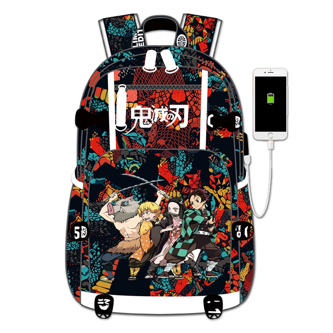 Anime Demon Slayer Kimetsu no Yaiba Backpack - Stylish School Bag for Students, Daypack & Bookbag - Perfect for Cosplay, College, Travel & Everyday Use