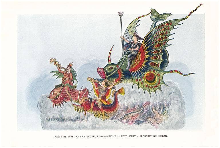 Vintage Mardi Gras Float Art Print - New Orleans Carnival Decor, Wall Art for Home & Office Decorations
