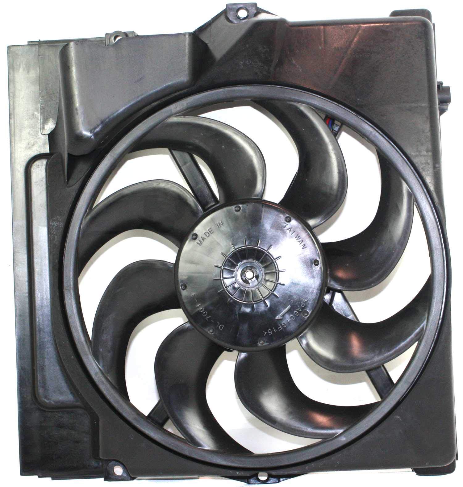 Evan-Fischer A/C Condenser Fan Assembly Replacement for BMW 3-Series (1992-1999) - Compatible with 4CYL (1992-1995) & 6CYL (1993-1999) Models - Perfect for Cooling System Repair & Summer Driving Comfort