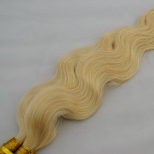 U Tip Wavy Blonde 613 Human Hair Extensions 16