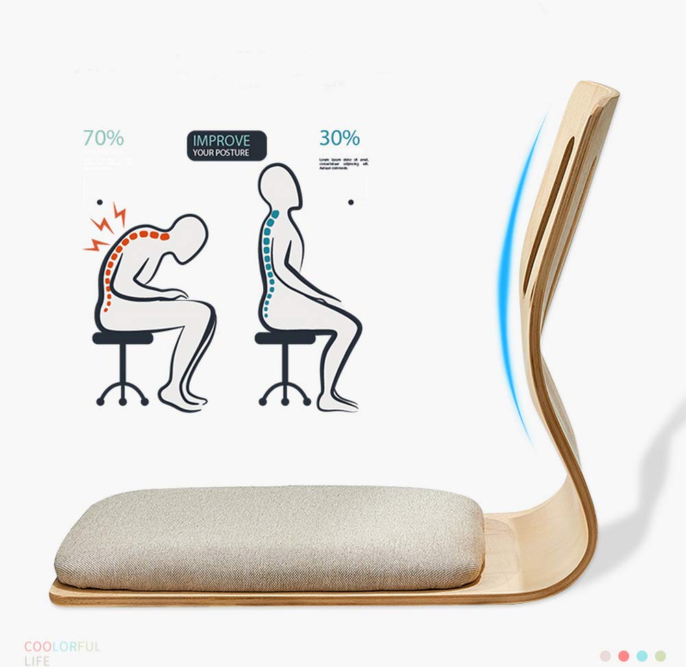 Ergonomic Floor Chair for Gaming & Meditation - Japanese Legless Design with Back Support, Comfortable Lazy Sofa for Living Room, Bay Window & Lounge (Beige) - Perfect for Relaxing, Reading & TV Watching