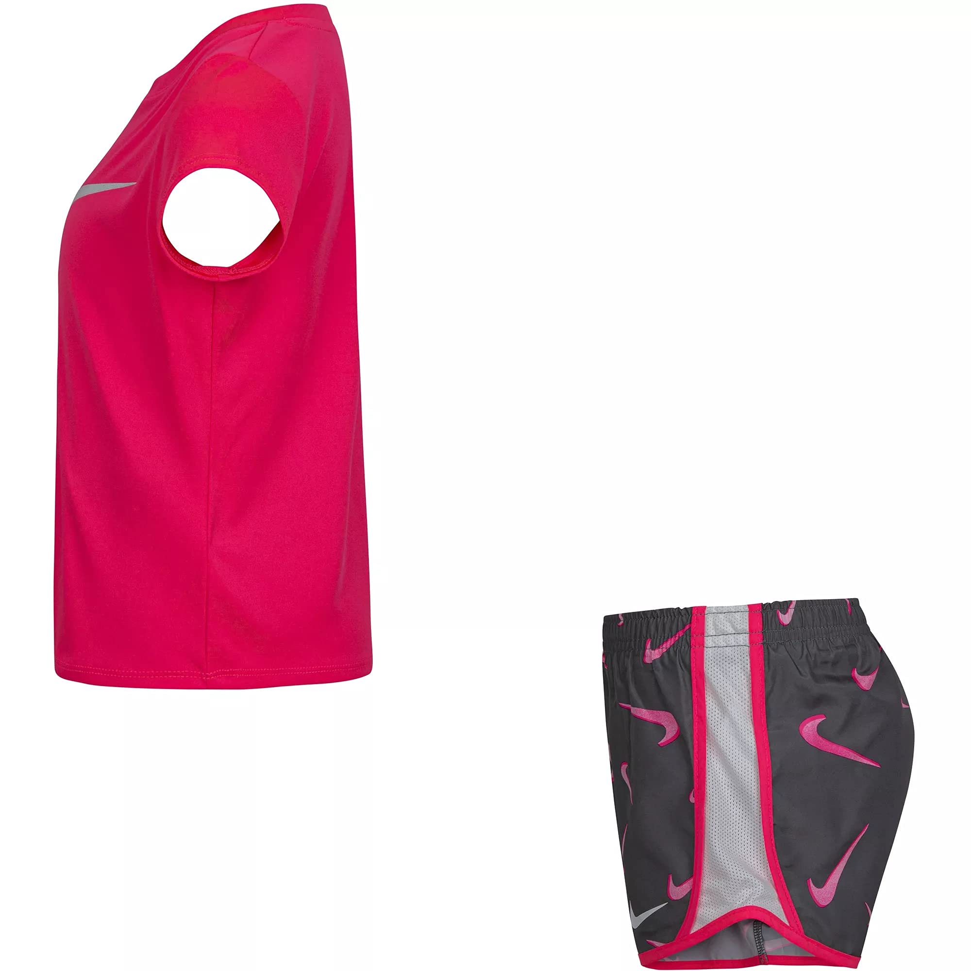 Nike Girls' Glitter Just Do It Dri-Fit 2-Piece Shorts Set - Breathable Athletic Outfit for Running, Gym & Casual Wear