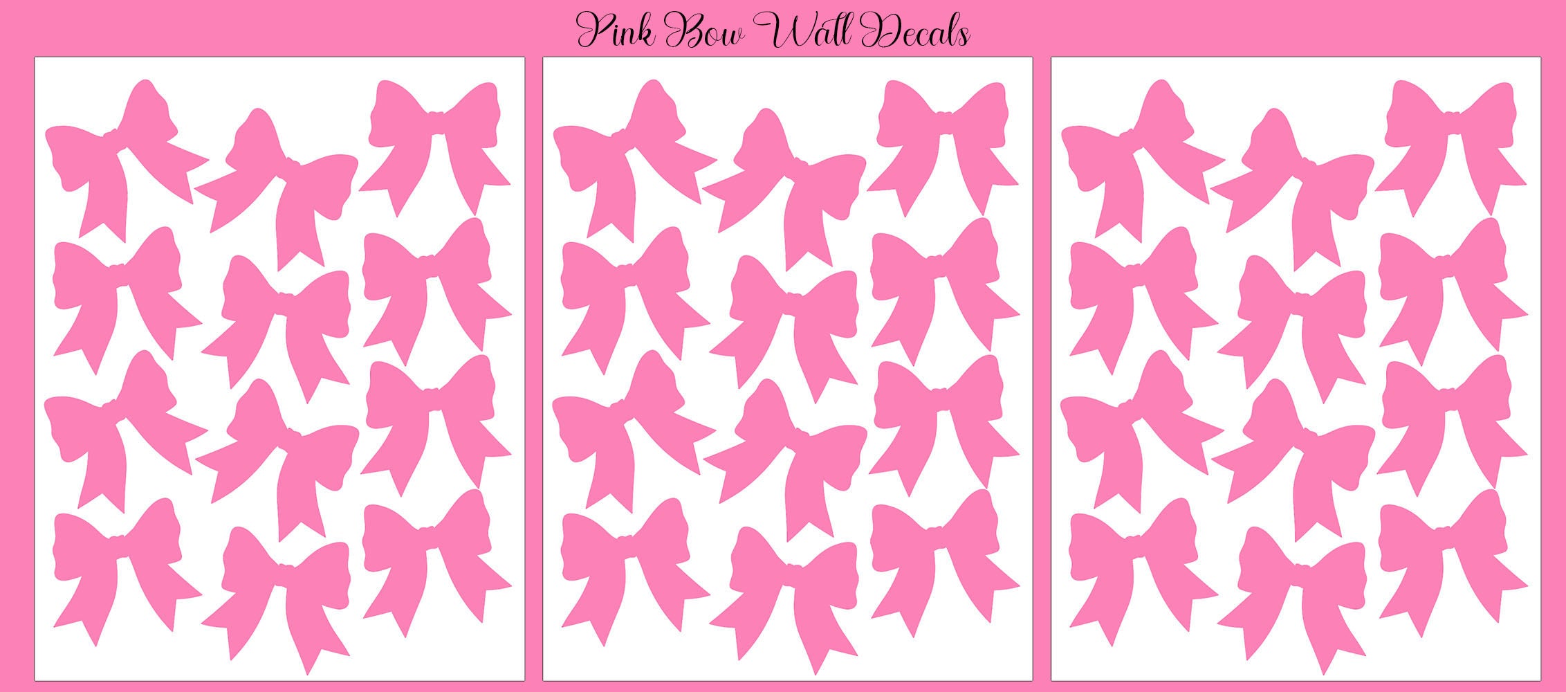 Bow & Ribbon Wall Decals - Self-Adhesive Home Decor Stickers for Nursery, Bedroom & Living Room - Perfect for Parties, Weddings & DIY Wall Art