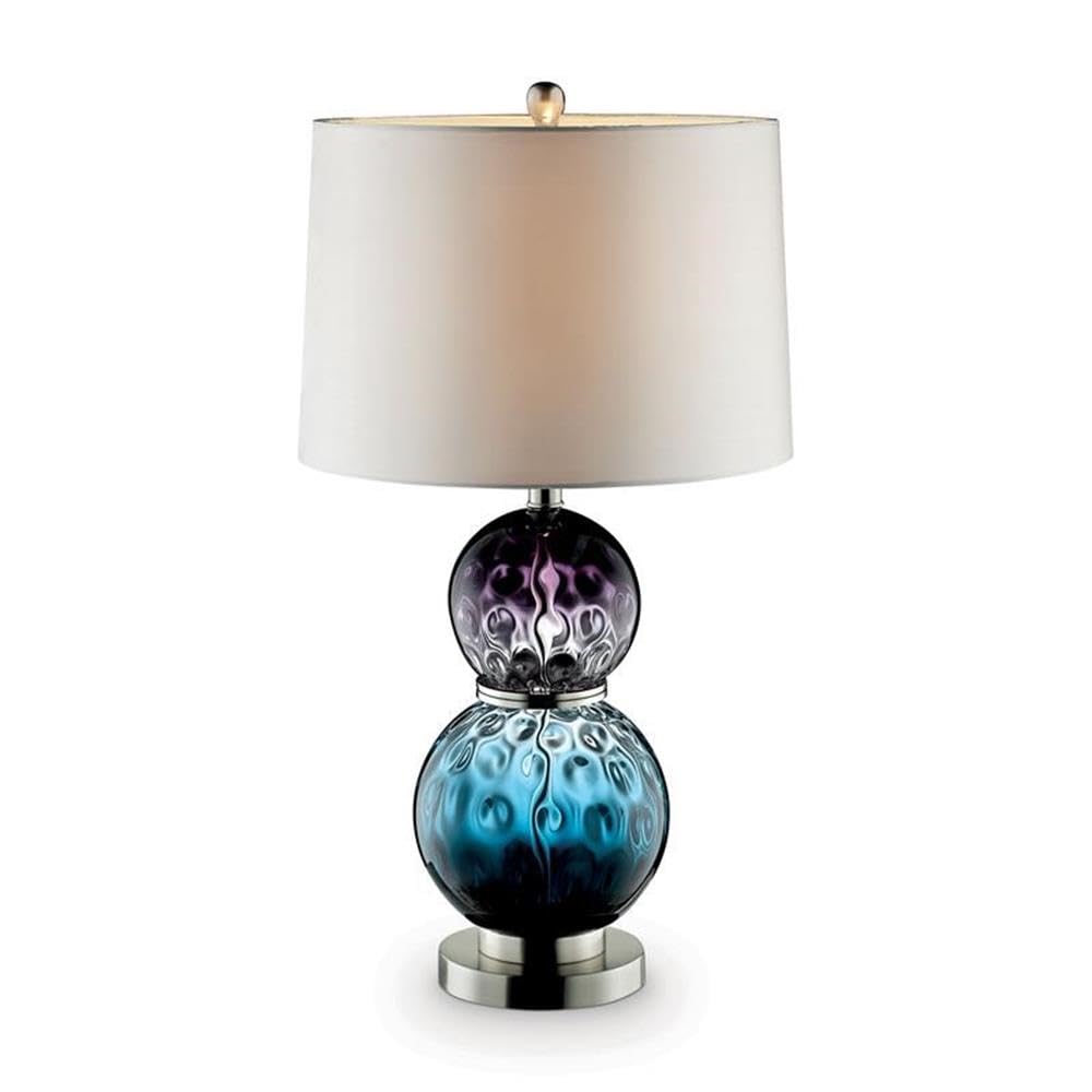 Furniture of America Willette Contemporary Glass Table Lamp - Purple & Blue Accent Light for Living Room, Bedroom, or Office Decor