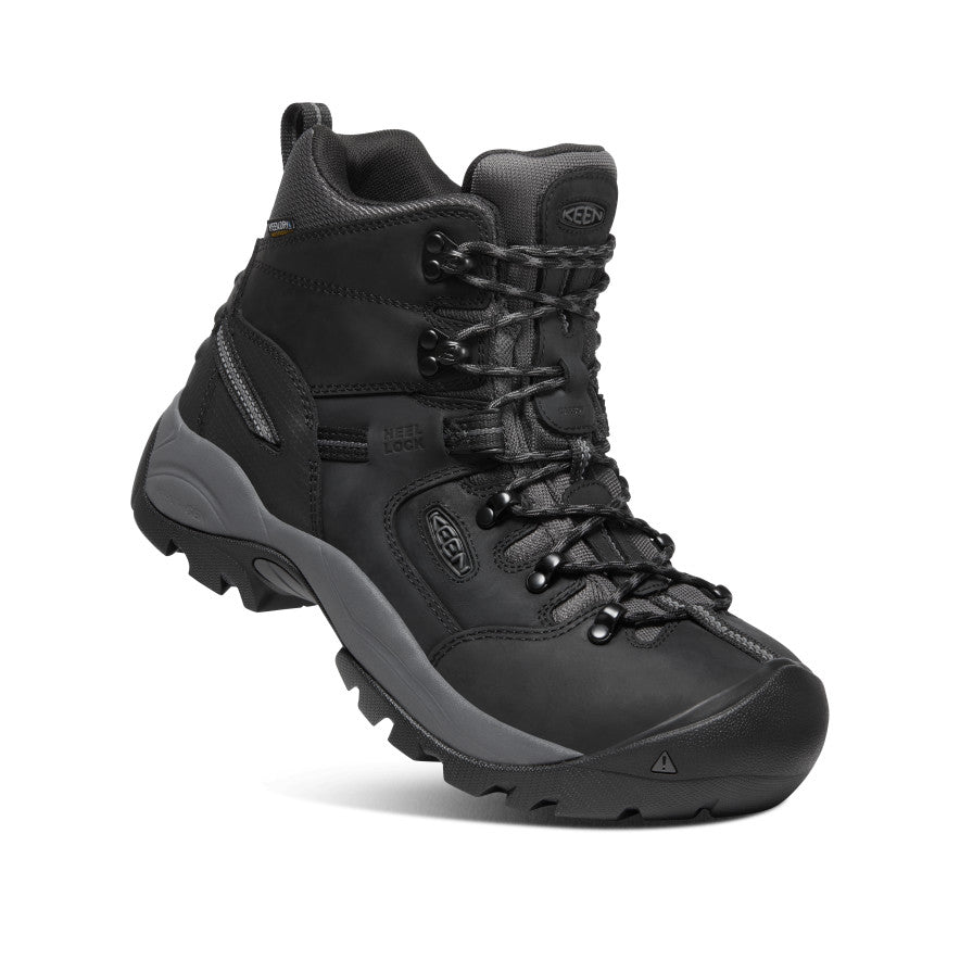 Men's Pittsburgh Energy 6 Waterproof Work Boot with Carbon Toe - Black/Forged Iron - Durable Safety Boots for Construction, Hiking & Outdoor Work