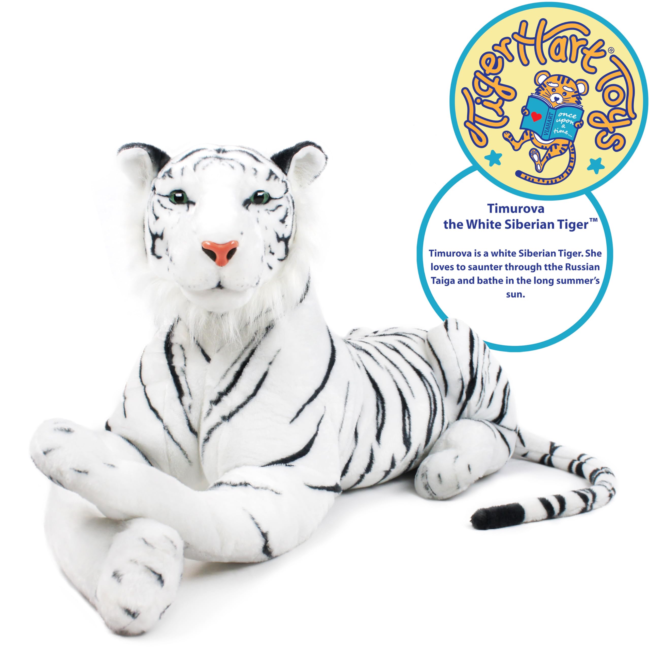 Timurova The White Tiger - 42 Inch Large Plush Stuffed Animal Toy, Soft Giant White Tiger Plushie for Kids, Adults, Home Decor, Nursery, Gifts | Perfect for Cuddling, Room Decor, and Birthday Presents