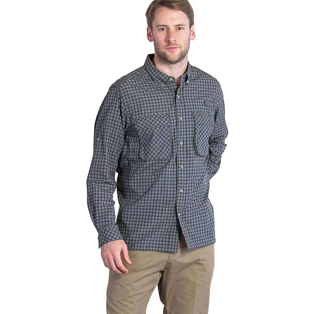 ExOfficio Men's Air Strip Micro-Plaid Long-Sleeve Shirt - Lightweight Travel & Hiking Shirt for Outdoor Adventures