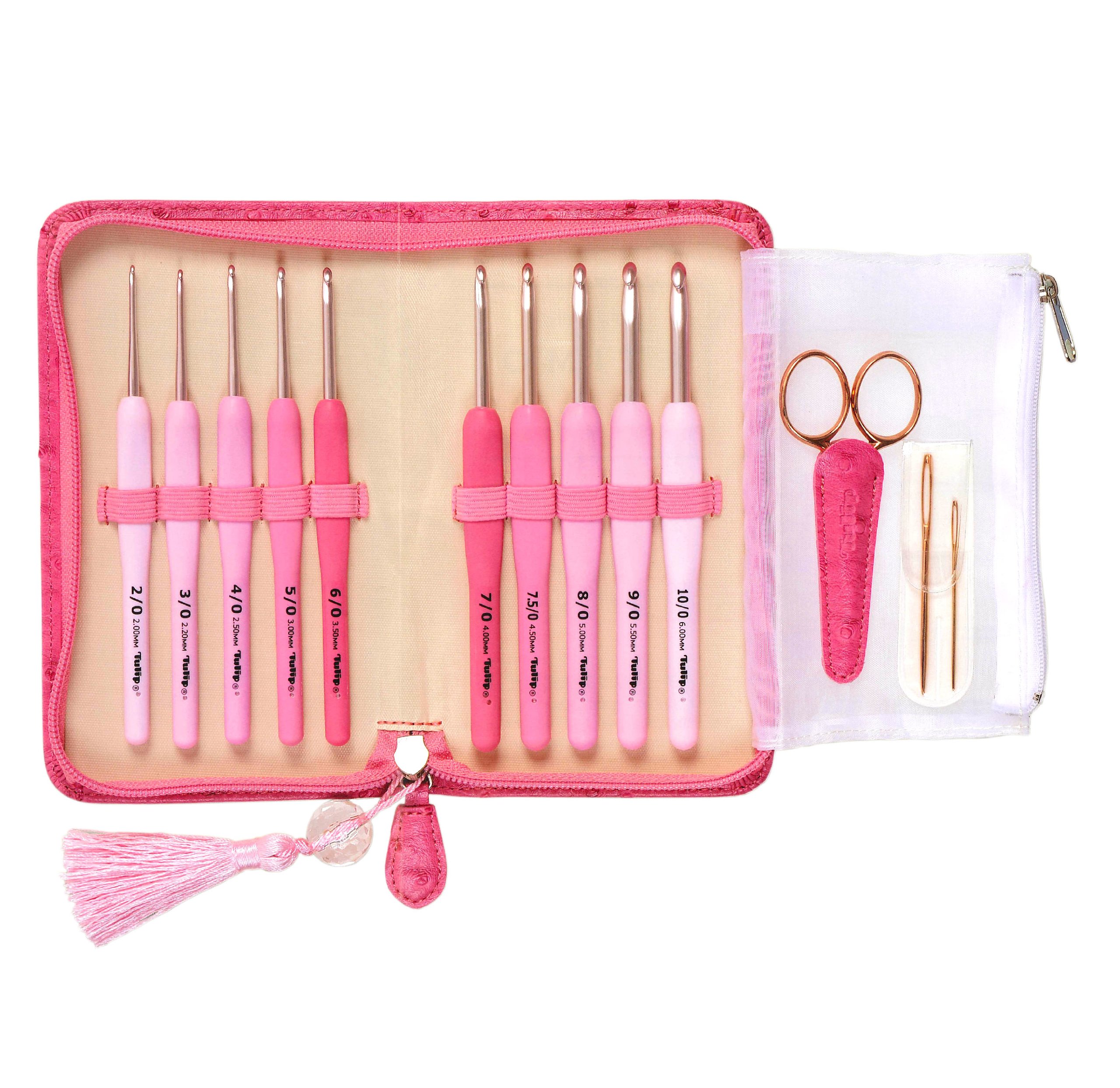 Tulip Etimo Rose Crochet Hooks Set - Ergonomic Knitting Needles for Yarn Crafts, Perfect for Crocheting, Knitting, and DIY Handmade Projects - Ideal Gift for Crochet Lovers and Craft Enthusiasts