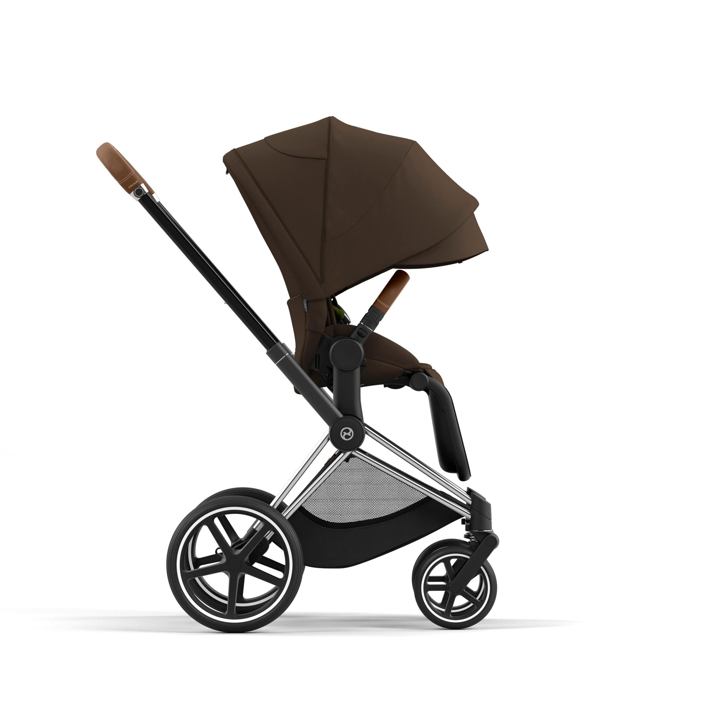 Cybex Priam 4 Complete Luxury Baby Stroller - Chrome/Brown - Premium Travel System for Newborns to Toddlers - Perfect for City Walks, Shopping & Family Outings