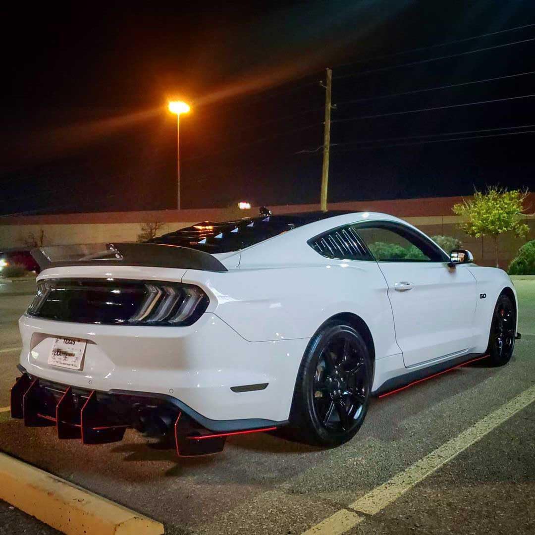 Vicrez Centa VR2 Rear Diffuser vz102308 for Ford Mustang 2015-2017 - Carbon Fiber Spoiler Upgrade for Enhanced Aerodynamics & Sporty Look | Perfect for Track Racing & Car Shows
