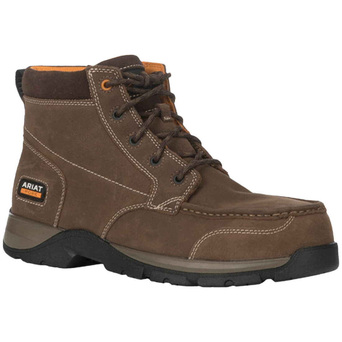 Dark Brown Edge LTE Composite Toe SD Chukka Work Boots - Lightweight & Durable Safety Shoes for Construction, Warehouse & Outdoor Work