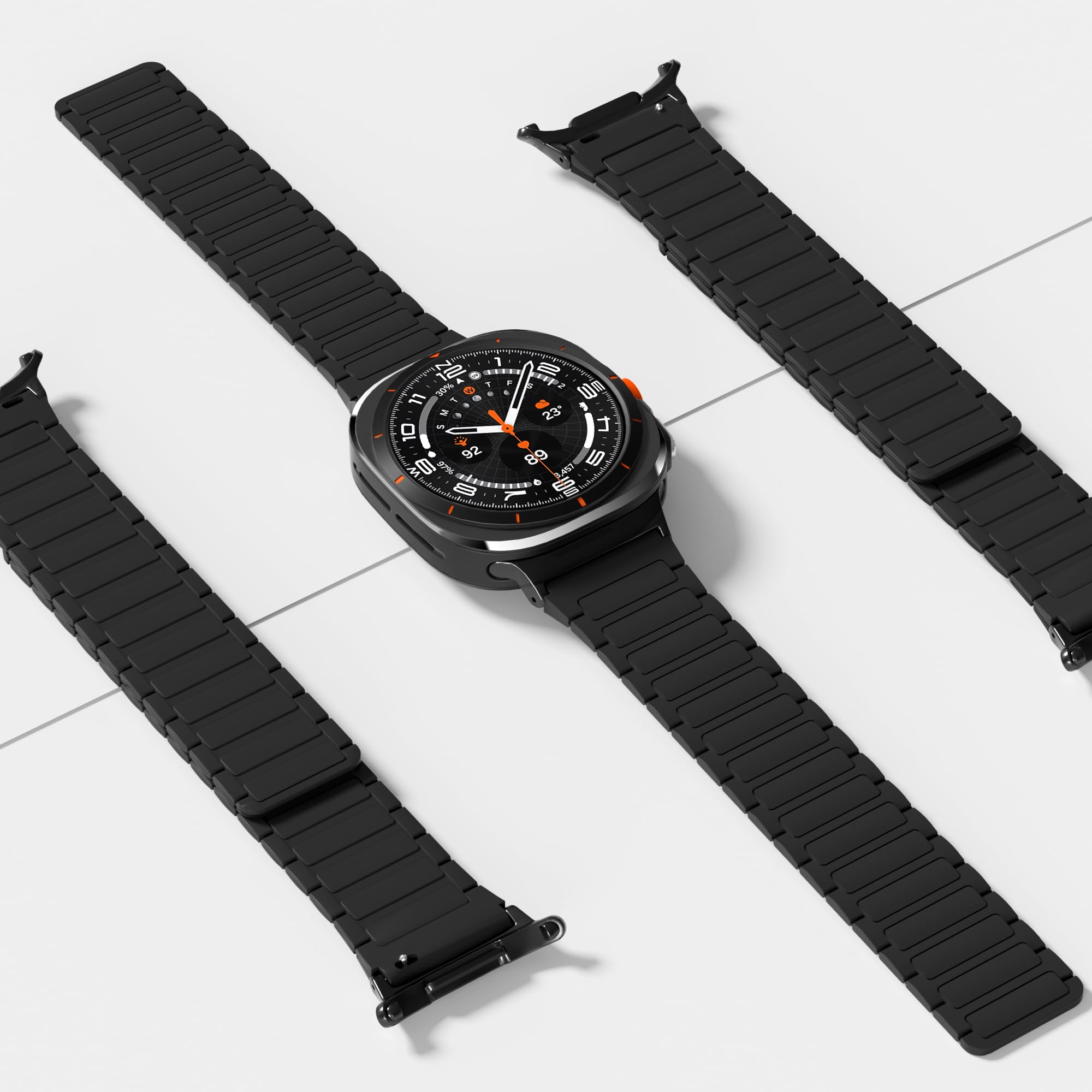 Premium Magnetic Silicone Replacement Strap for Samsung Galaxy Watch Ultra 47mm - Adjustable Durable Watch Band for Men & Women - Perfect for Workouts, Running & Everyday Wear