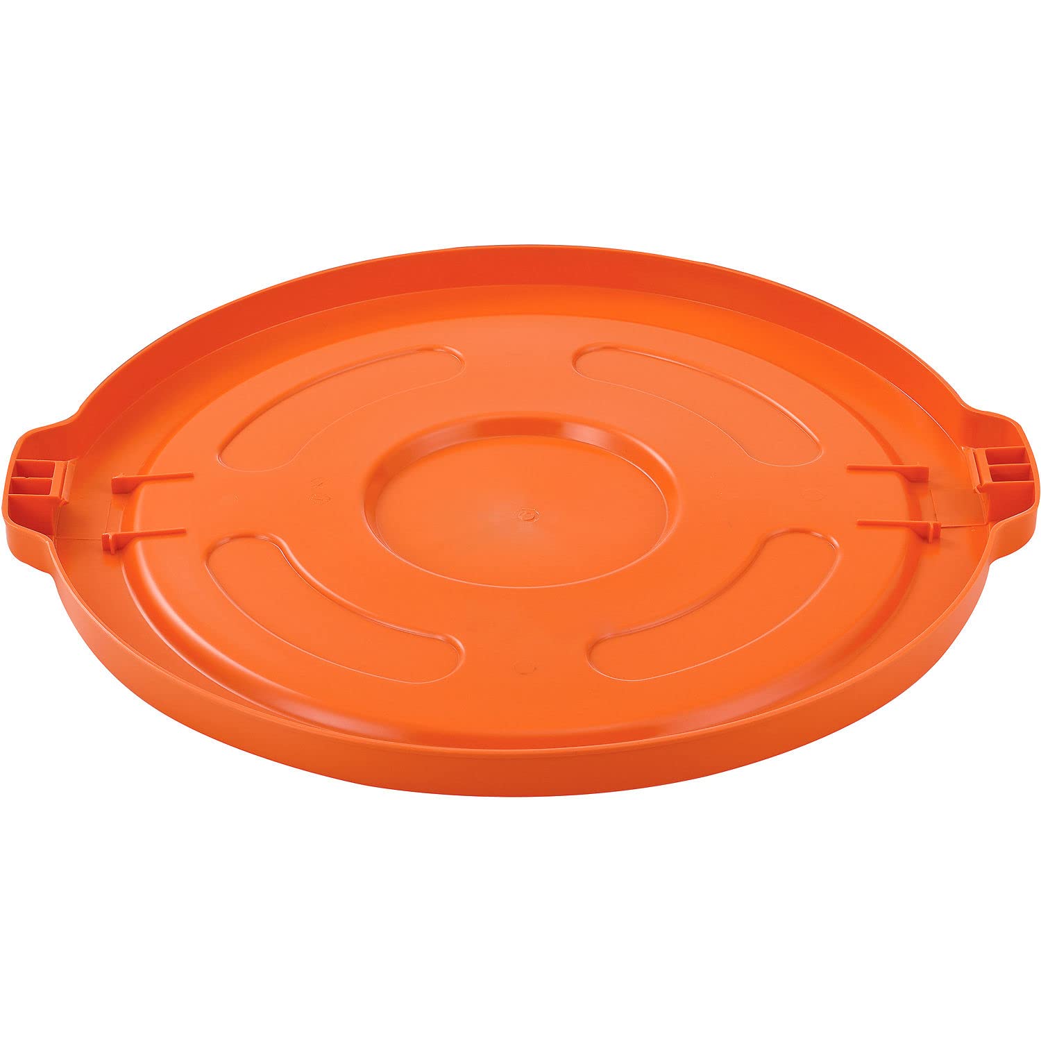 55 Gallon Heavy-Duty Plastic Trash Can Lid - Bright Orange for Outdoor & Industrial Use - Durable Waste Container Cover for Commercial, Warehouse, and Construction Sites