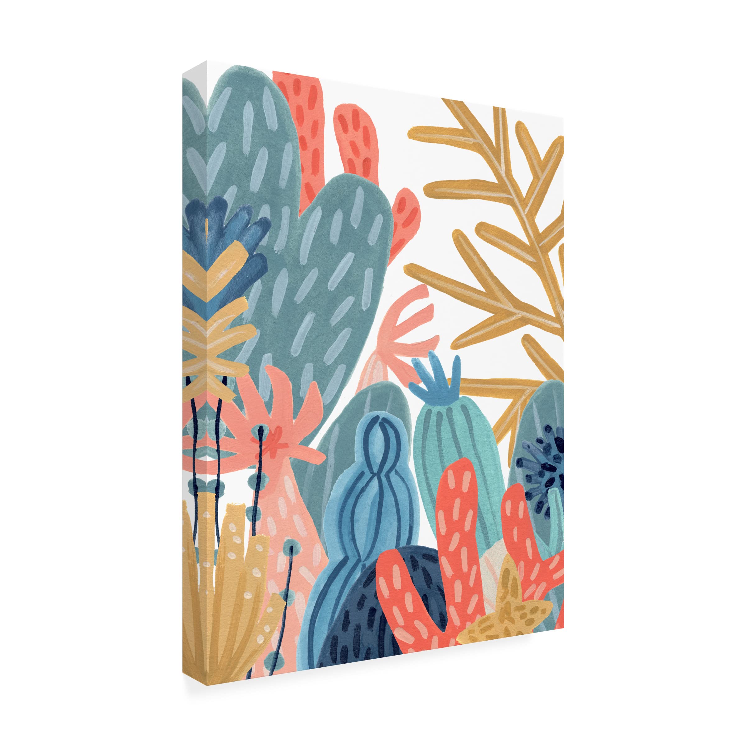 Trademark Fine Art 'Paper Reef III' Canvas Wall Art by June Erica Vess - Modern Ocean-Themed Painting for Living Room, Bedroom & Office Decor