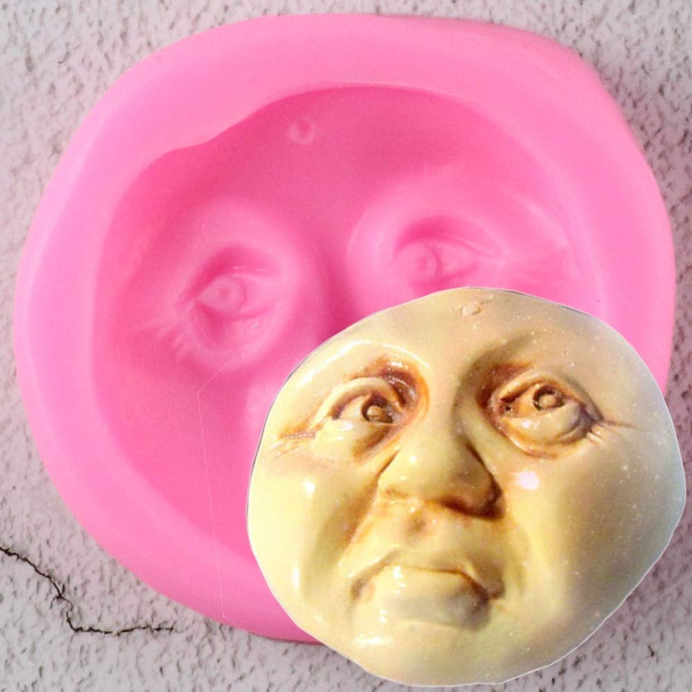 3D Halloween Moon Face Silicone Mold for DIY Soap, Chocolate, Fondant - Candy, Ice Cube, Dessert, Cupcake, Cake Topper Decoration - Perfect for Jelly Shots, Pudding & Handmade Ice Cream Treats