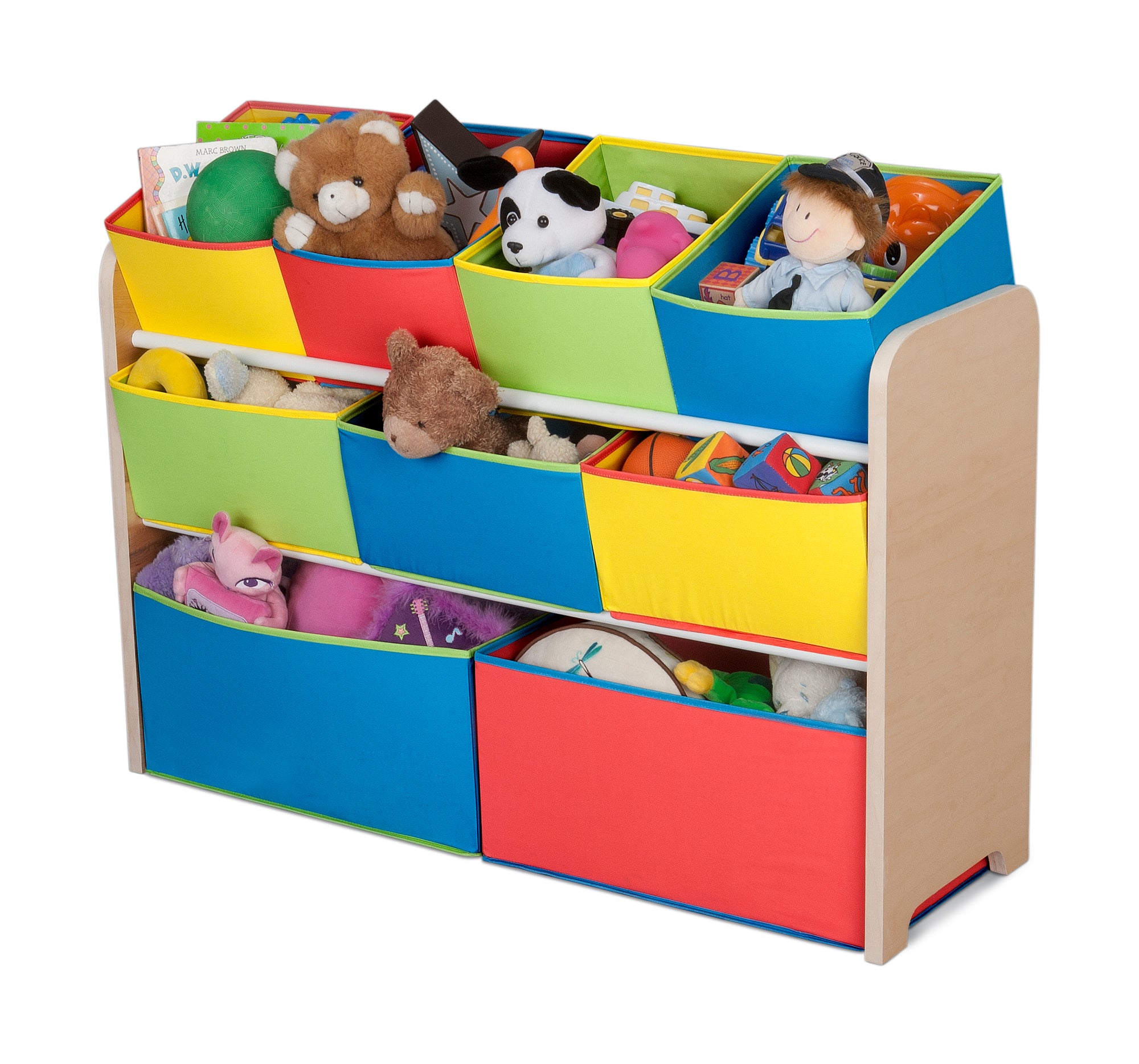 Deluxe Multi Bin Toy Organizer with Storage Bins - Kids Room Organization Solution for Toys, Books & Crafts - Perfect for Playrooms, Daycares & Home Storage