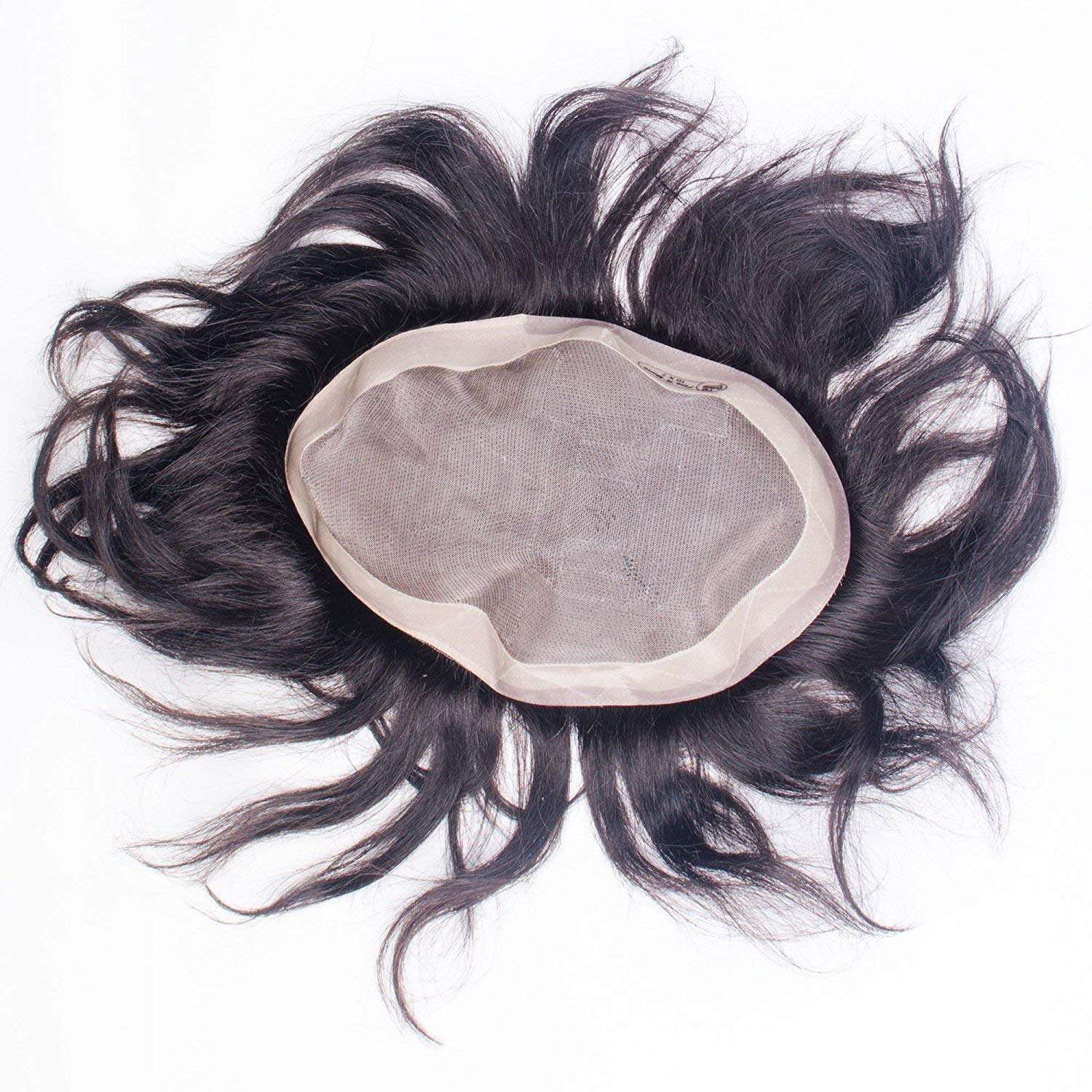 RAAYA Full Head Human Hair Wig for Men - 9x7 Black Mono Hair Toupee & Hair Patch - Natural Look & Comfortable Fit - Perfect for Daily Wear, Cosplay, and Hair Loss Solutions