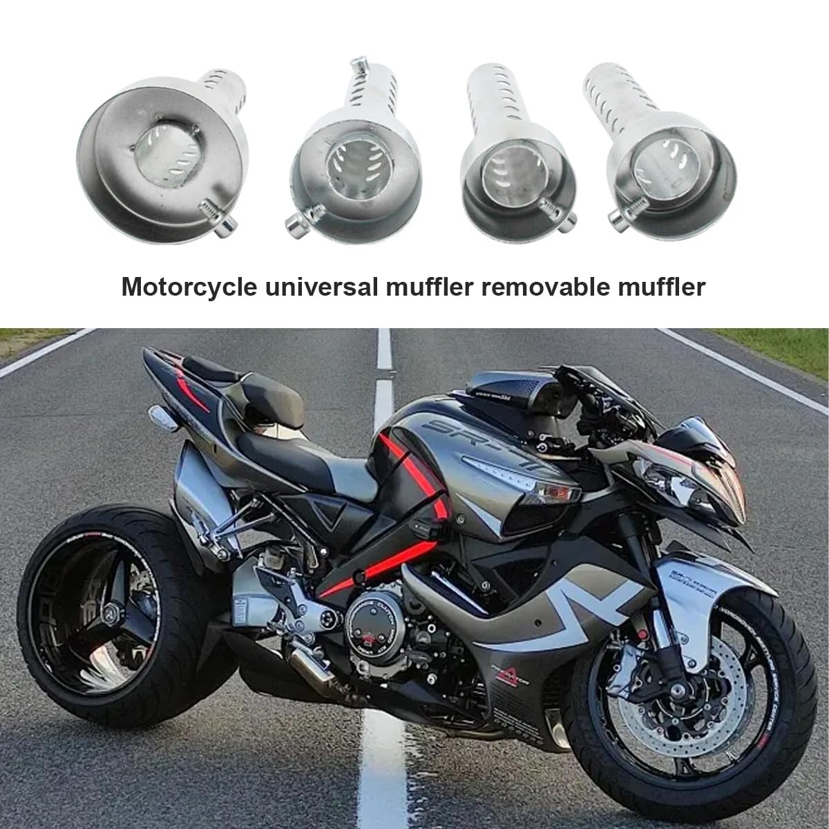 Stainless Steel Motorcycle Exhaust Muffler - 48mm Universal Fit for Enhanced Sound Performance