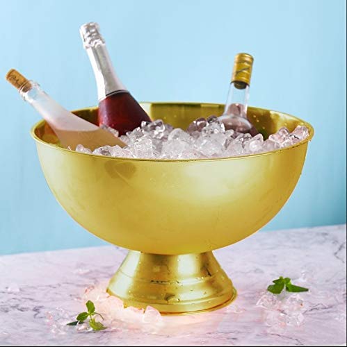 Premium Stainless Steel Double-Walled Insulated Ice Bucket - 13.5L Gold Plated for Wine, Champagne & Beer - Perfect for Parties, Weddings & Outdoor Events