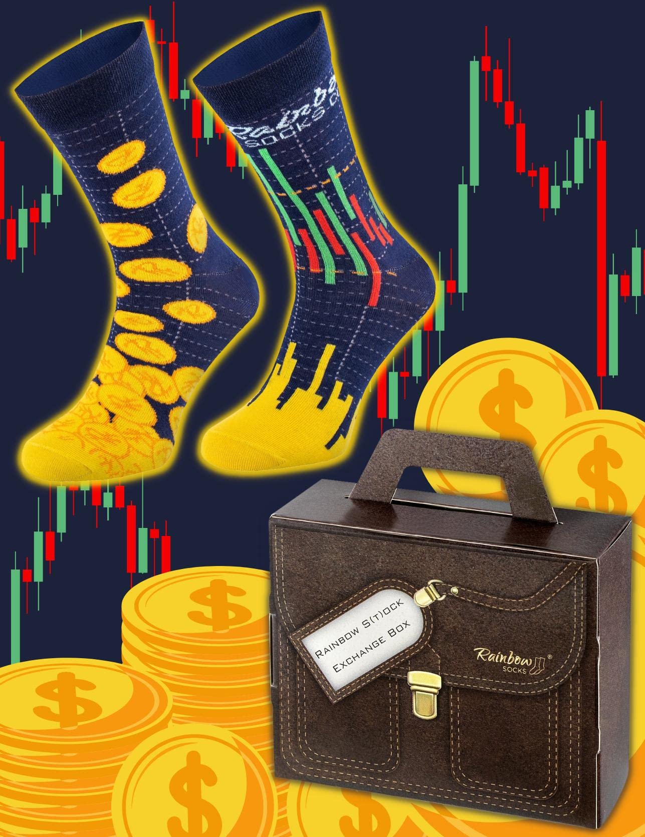 Rainbow Socks for Professionals - Colorful Dress Socks for Traders, Businessmen, Businesswomen, Financiers & Analysts - 1 Pair - Perfect for Office, Meetings & Business Casual Outfits