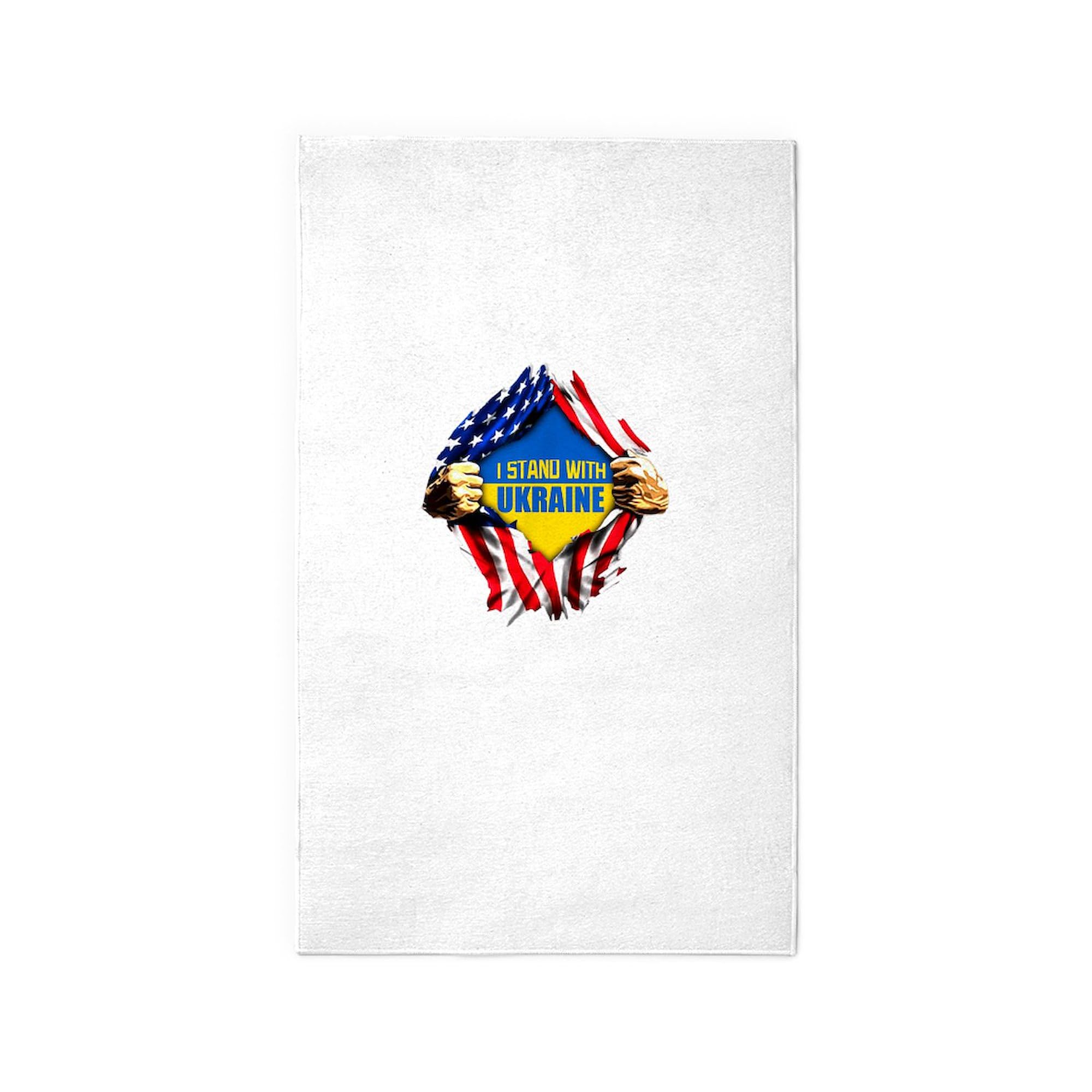 Stand with Ukraine Area Rug - Ukrainian Support Fabric Throw Rug for Home & Office Decor | Perfect for Living Room, Bedroom, or Wall Hanging