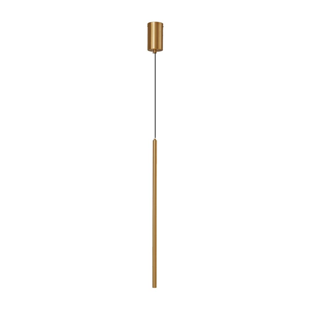Gold Cylinder Lantern Long Tube Pendant Light - Single Head Acrylic Droplight with Anti-Rust Finish - Modern Ceiling Suspension Fixture for Living Room, Bedroom & Dining Room Lighting