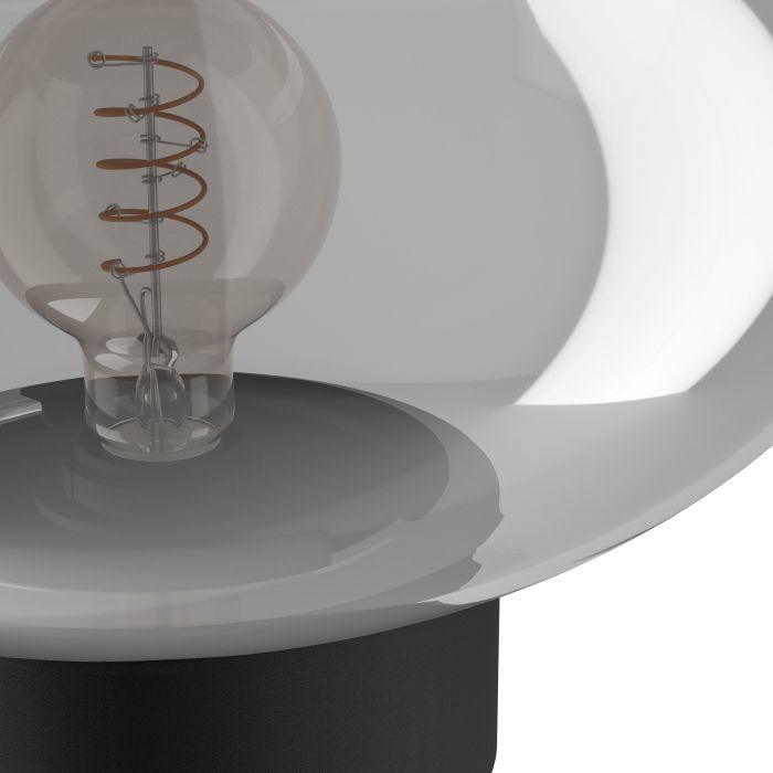 Eglo Madonnina Grey Vaporized Glass Globe Table Lamp - Modern Bedside & Living Room Lighting for Home Decor