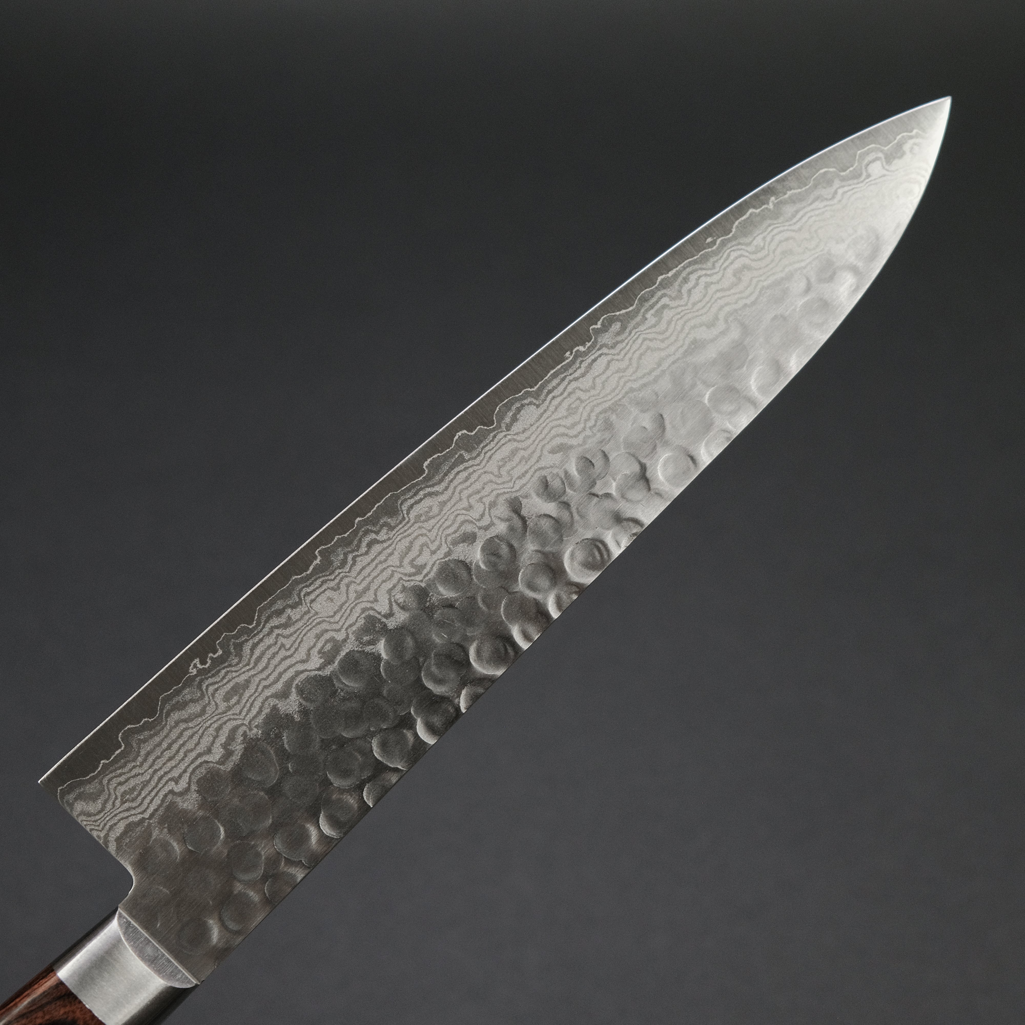 Hitohira HG Tsuchime Damascus Gyuto 210mm Japanese Chef Knife - Imitation Mahogany Handle for Professional Cooking, Sushi & Meat Cutting