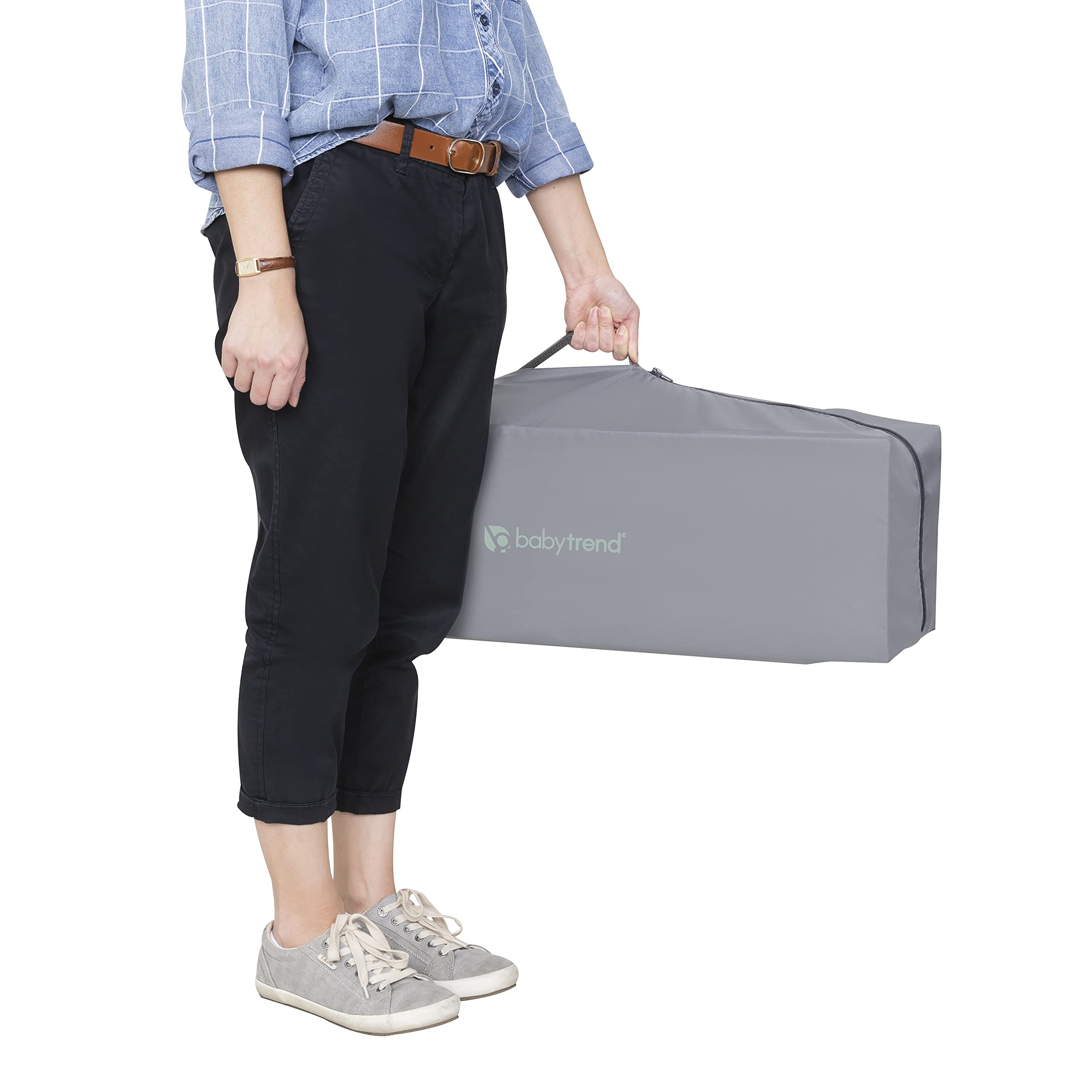 Baby Trend Lil' Snoppe Deluxe III Portable Infant Bassinet - Lightweight & Breathable Cozy Mint Design for Newborns | Perfect for Nursery, Travel & Bedside Sleeping