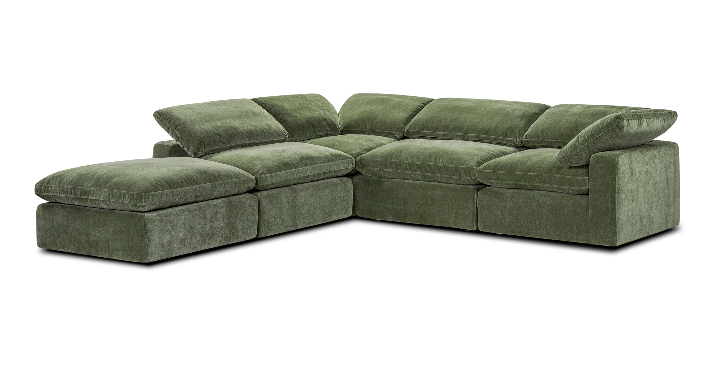 5-Seat Aspen Modular Chaise Sectional Sofa - Modern L-Shaped Living Room Couch with Reversible Chaise for Home, Apartment & Office Lounge