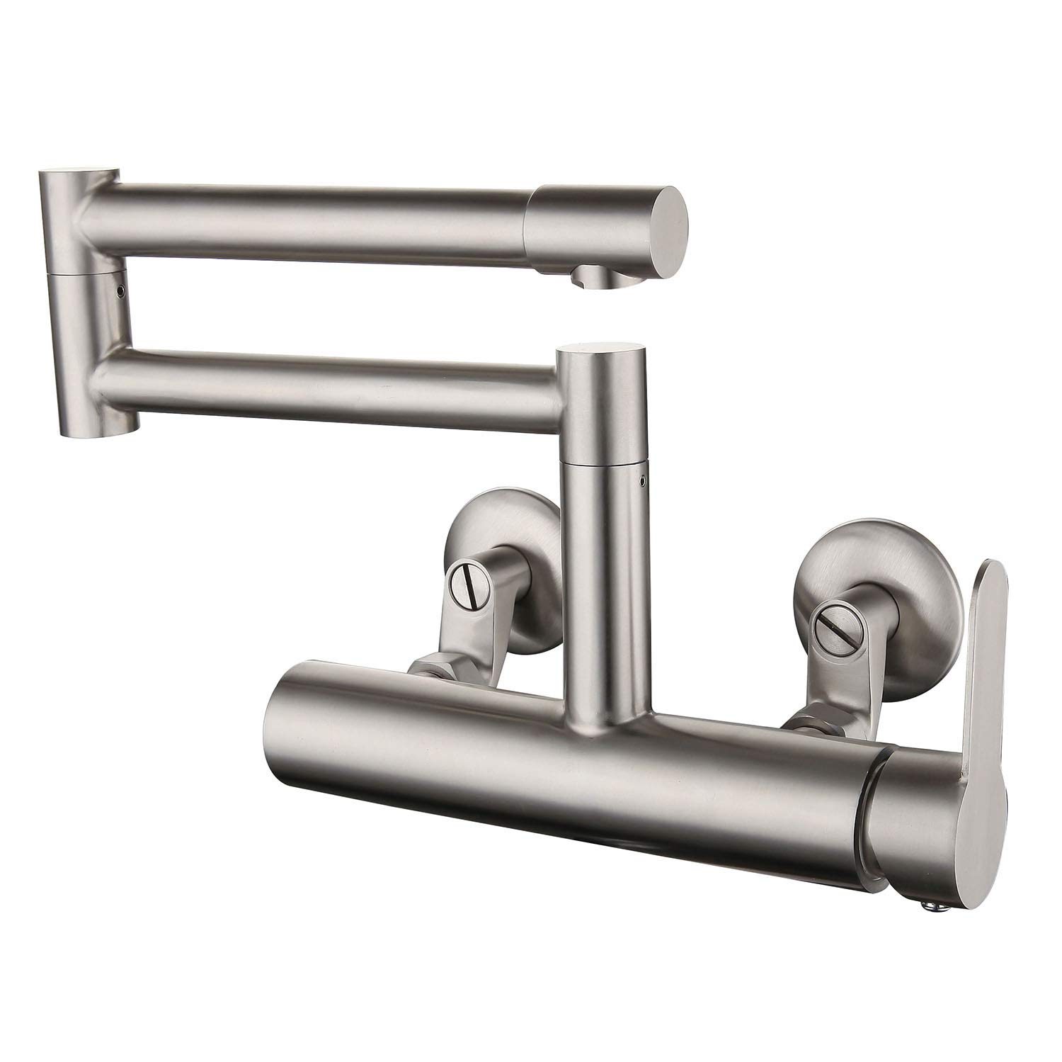 Homelava Brushed Nickel Wall Mount Pot Filler Kitchen Faucet - Single Handle Foldable Design, 70-230mm Mounting Holes - Perfect for Bar Sinks, Commercial Kitchens & Home Cooking Stations